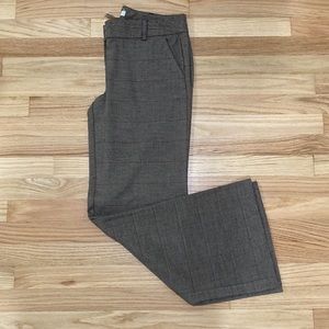 Wide Leg Brown Plaid Dress Pants